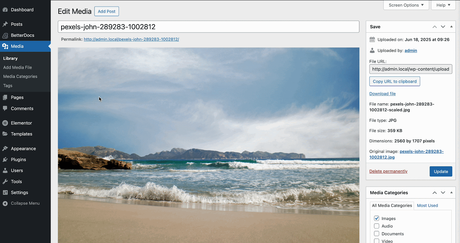 WordPressメディアライブラリ WordPress Media Library