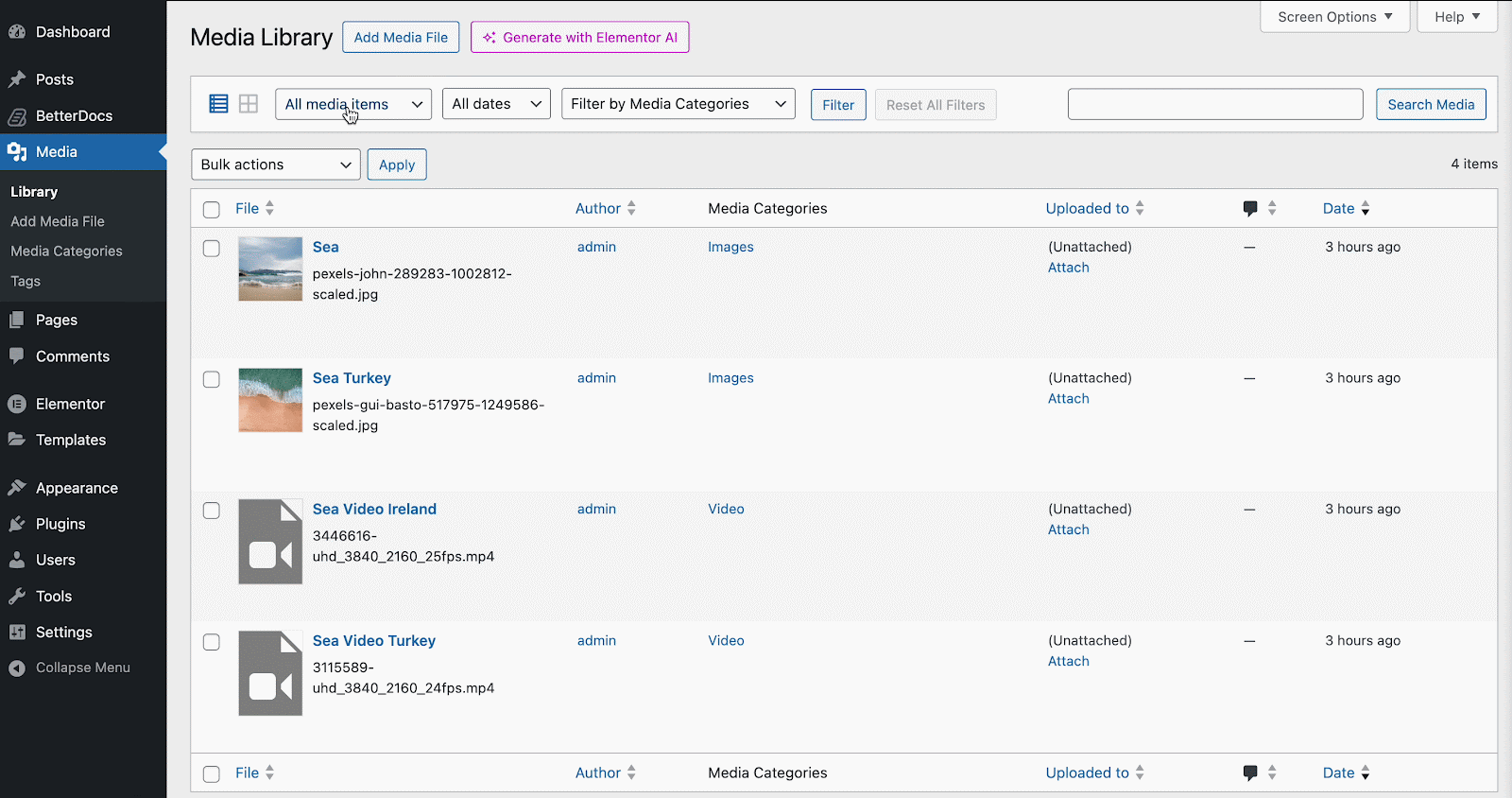 WordPressメディアライブラリ WordPress Media Library
