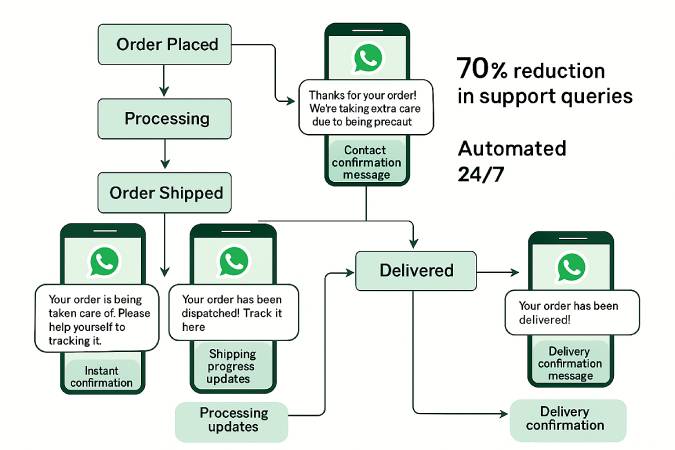 自動化されたWhatsApp Orderステータスフロー
