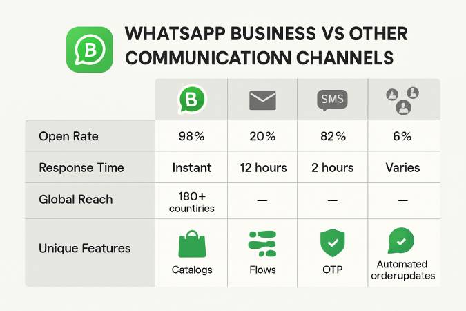 WhatsAppは比較を特徴としています