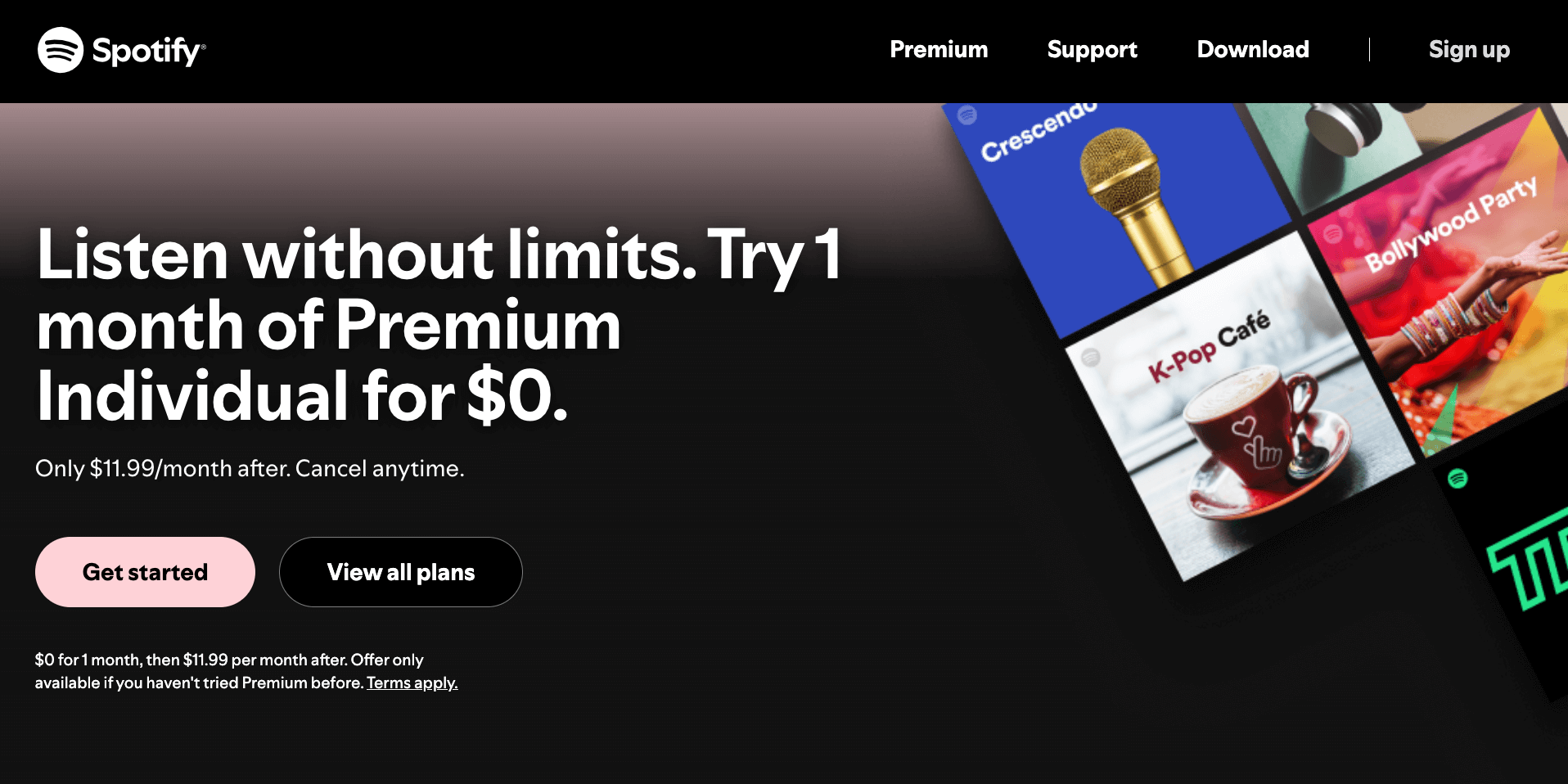21。Spotifyプレミアム - メンバーシップサイトの例