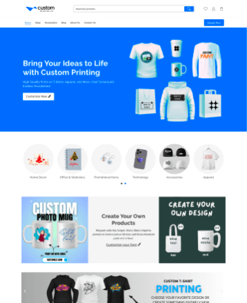 具有演示内容的最佳WooCommerce主题18 custom print 321