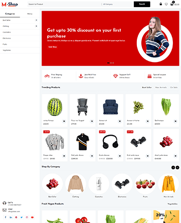 具有演示内容的最佳WooCommerce主题61 m shop