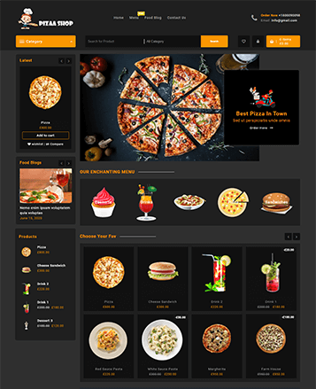 具有演示内容的最佳WooCommerce主题43 pizza shop