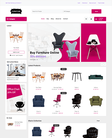 具有演示内容的最佳WooCommerce主题42 furniture shop