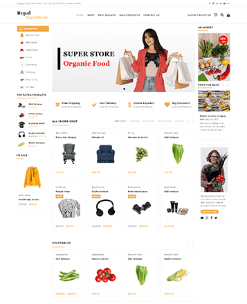 具有演示内容的最佳WooCommerce主题65 supermarket royalshop