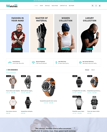 具有演示内容的最佳WooCommerce主题54 watches