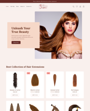 具有演示内容10的最佳WooCommerce主题10 hair extensions 7133