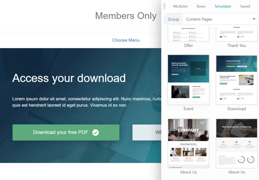 Beaver Builder WordPress -Vorlagen