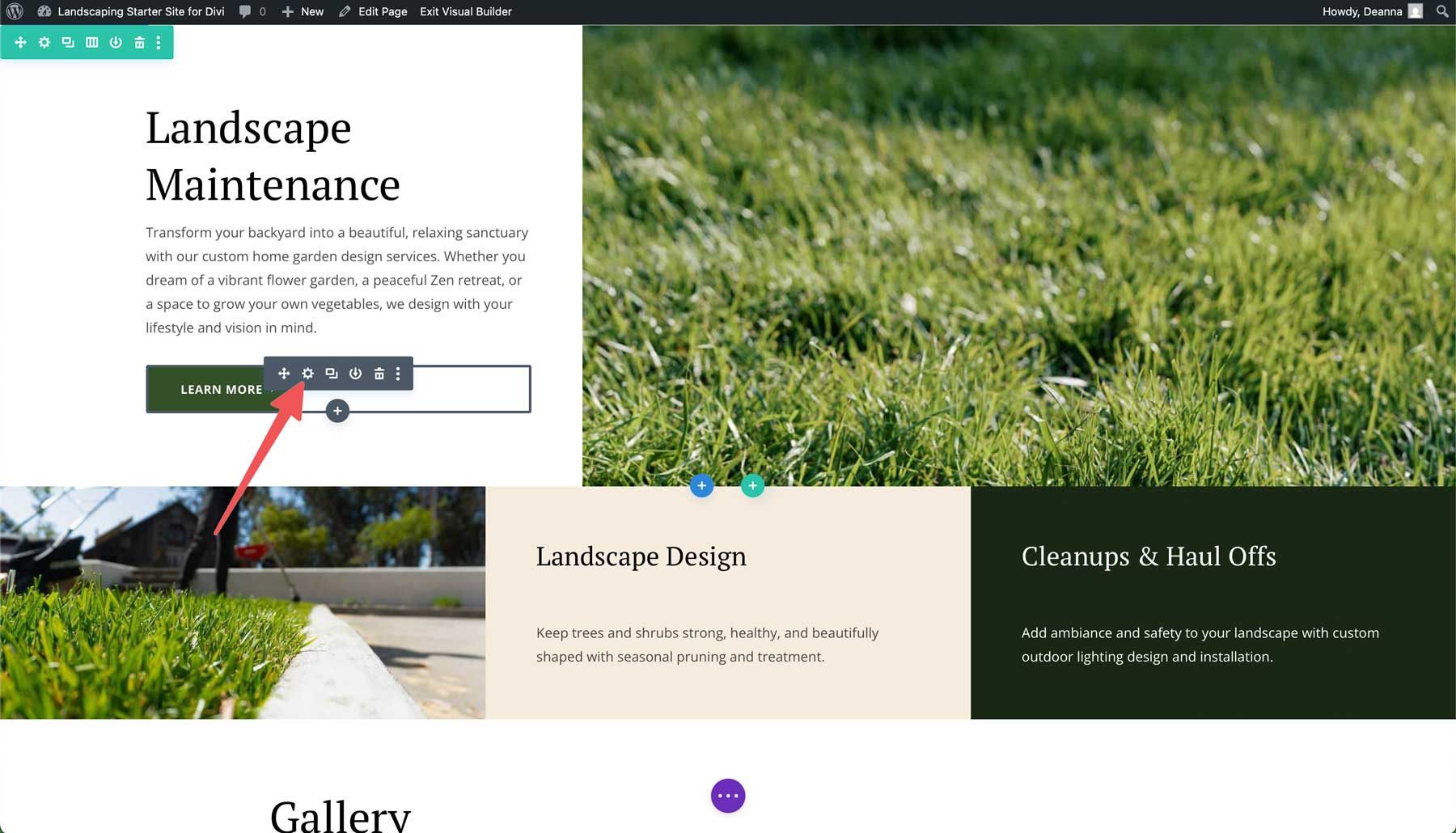 Landschaftsgestaltung Starter Site für Divi