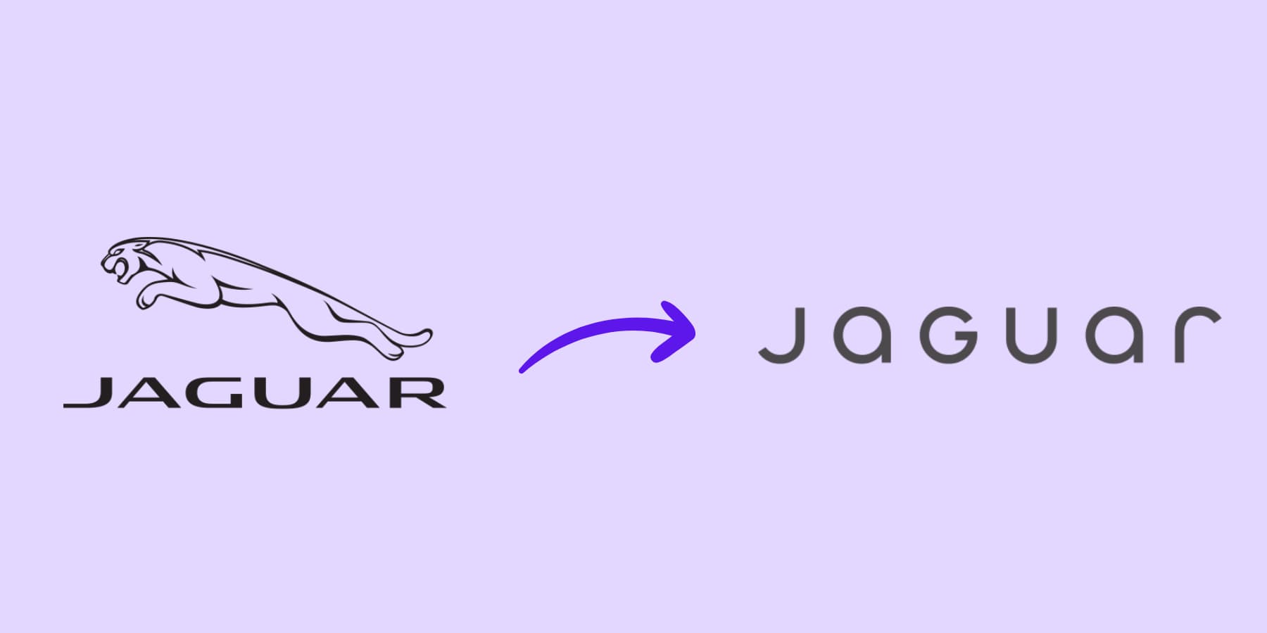 La trasformazione del logo di Jaguar