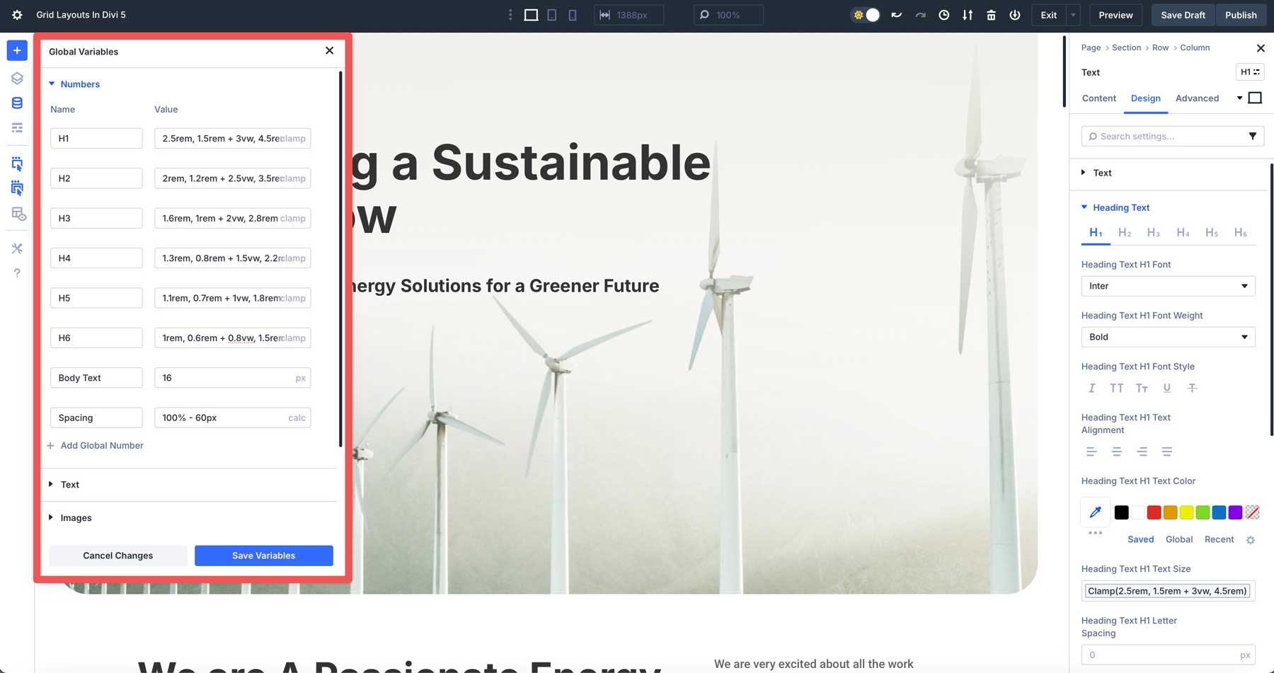 Divi 5の数値変数