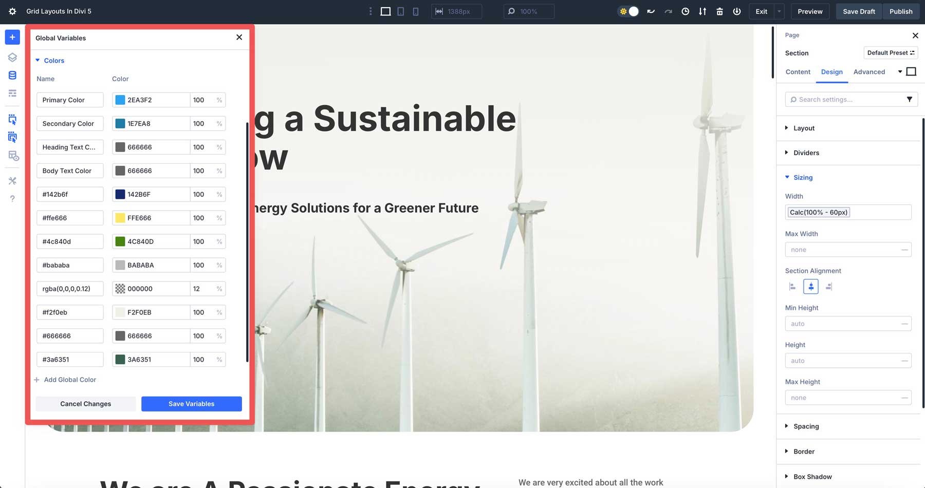 Divi 5のカラー変数