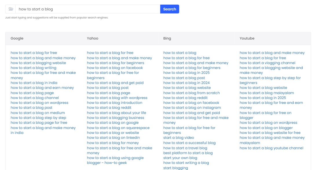 Keysearch beyin fırtınası aracı