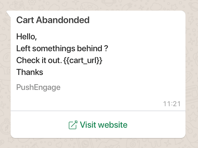 Șablon de abandonare a căruței Whatsapp