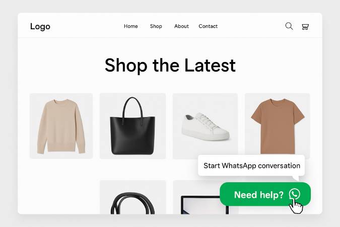 Klik untuk mengobrol dengan demo widget