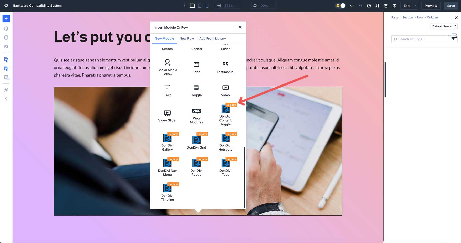 Compatibilidade atrasada no divi 5