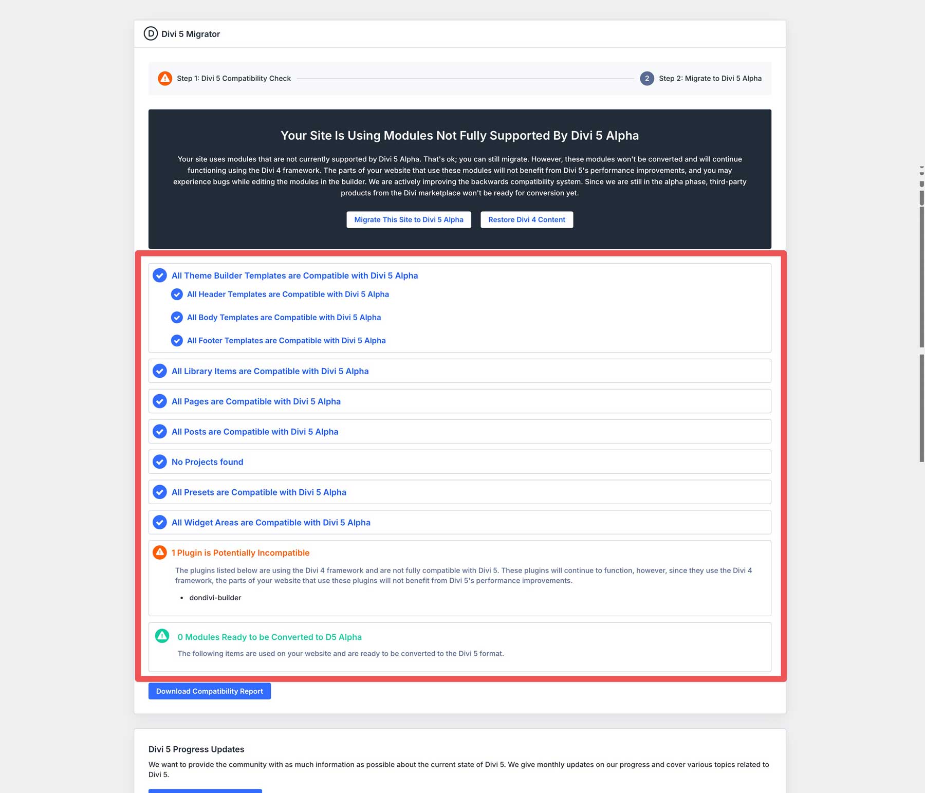 Divi 5 migrador