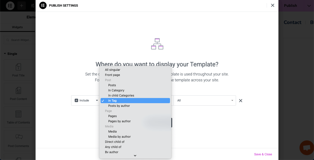 Set tag, category, or other thing as the condition