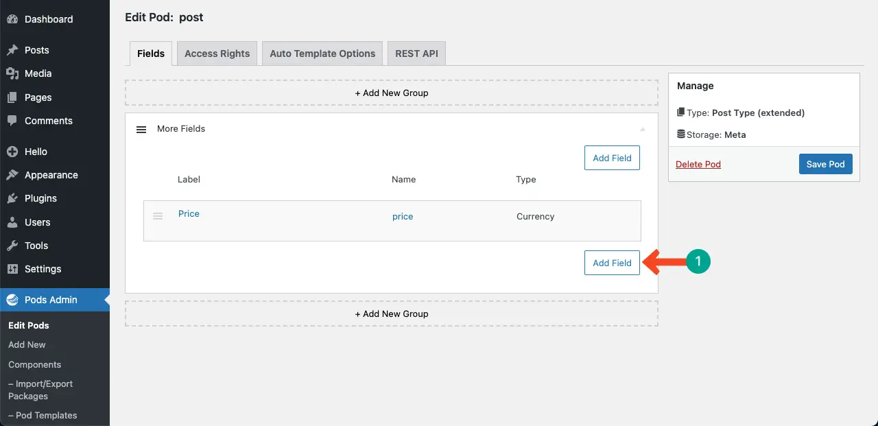 Create another custom field