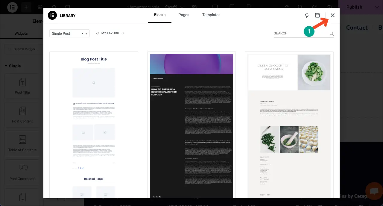 The Elementor Canvas is opened