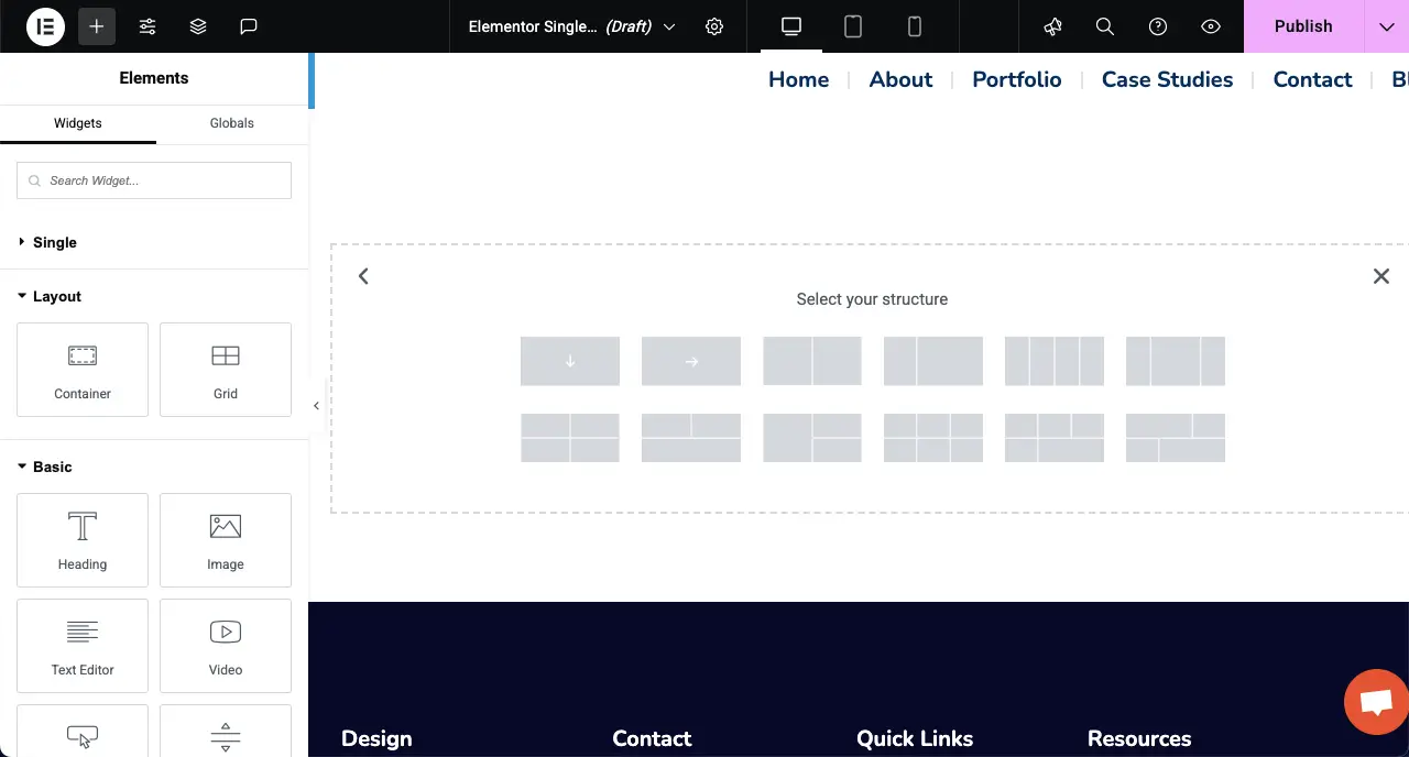 Create a Column Layout for the Dynamic Page Design