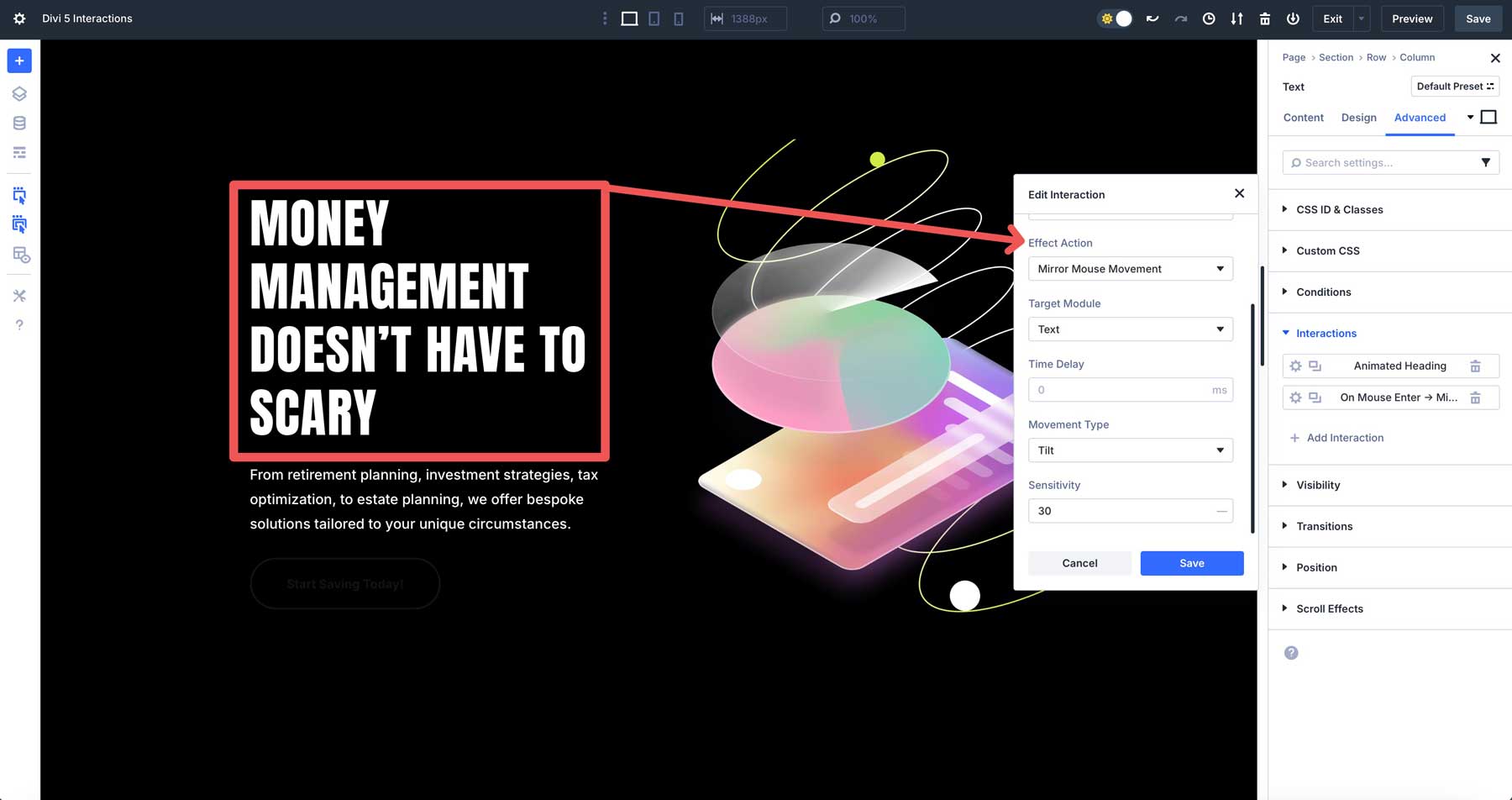 Divi 5の相互作用