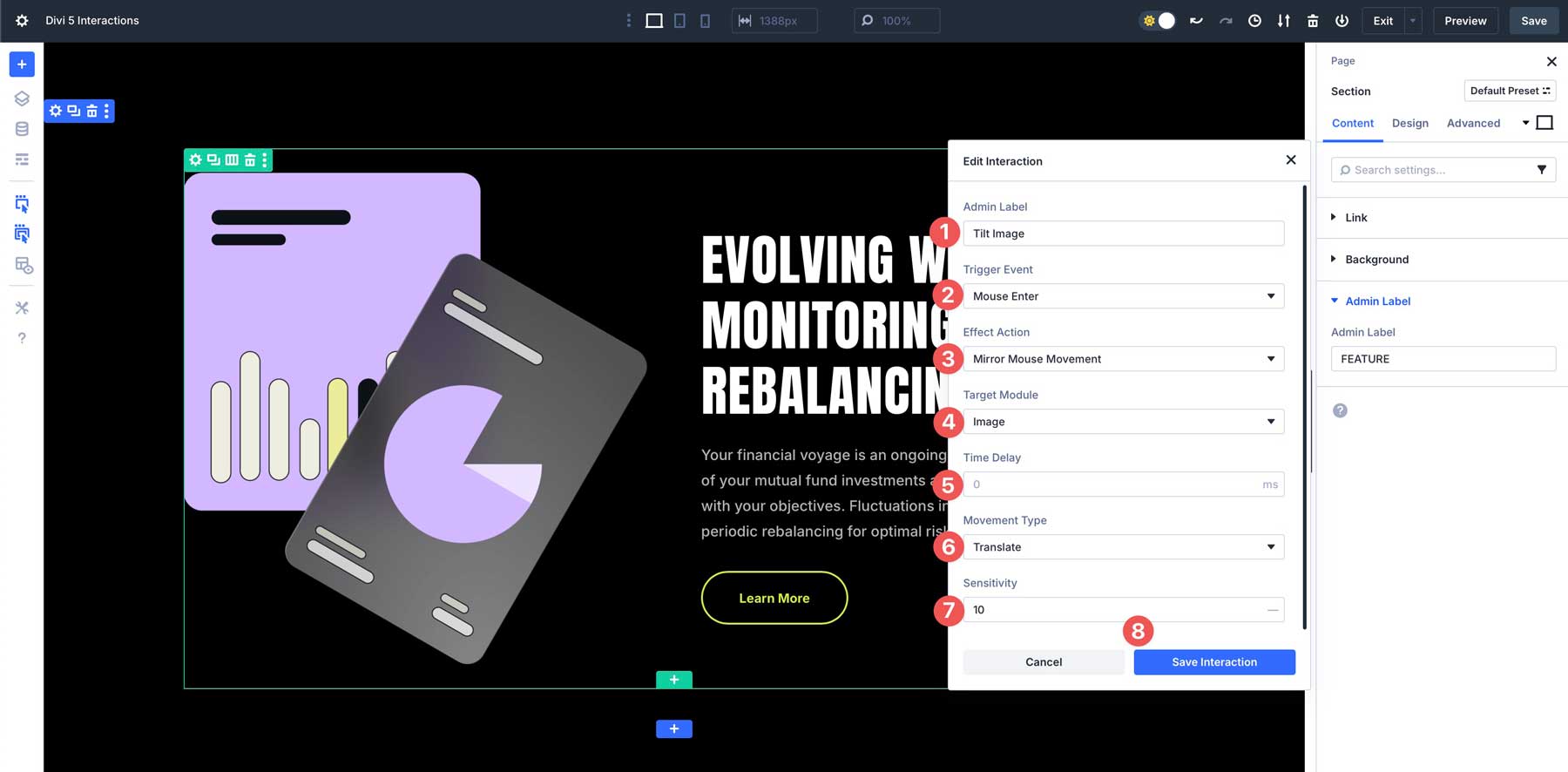 Divi 5の相互作用