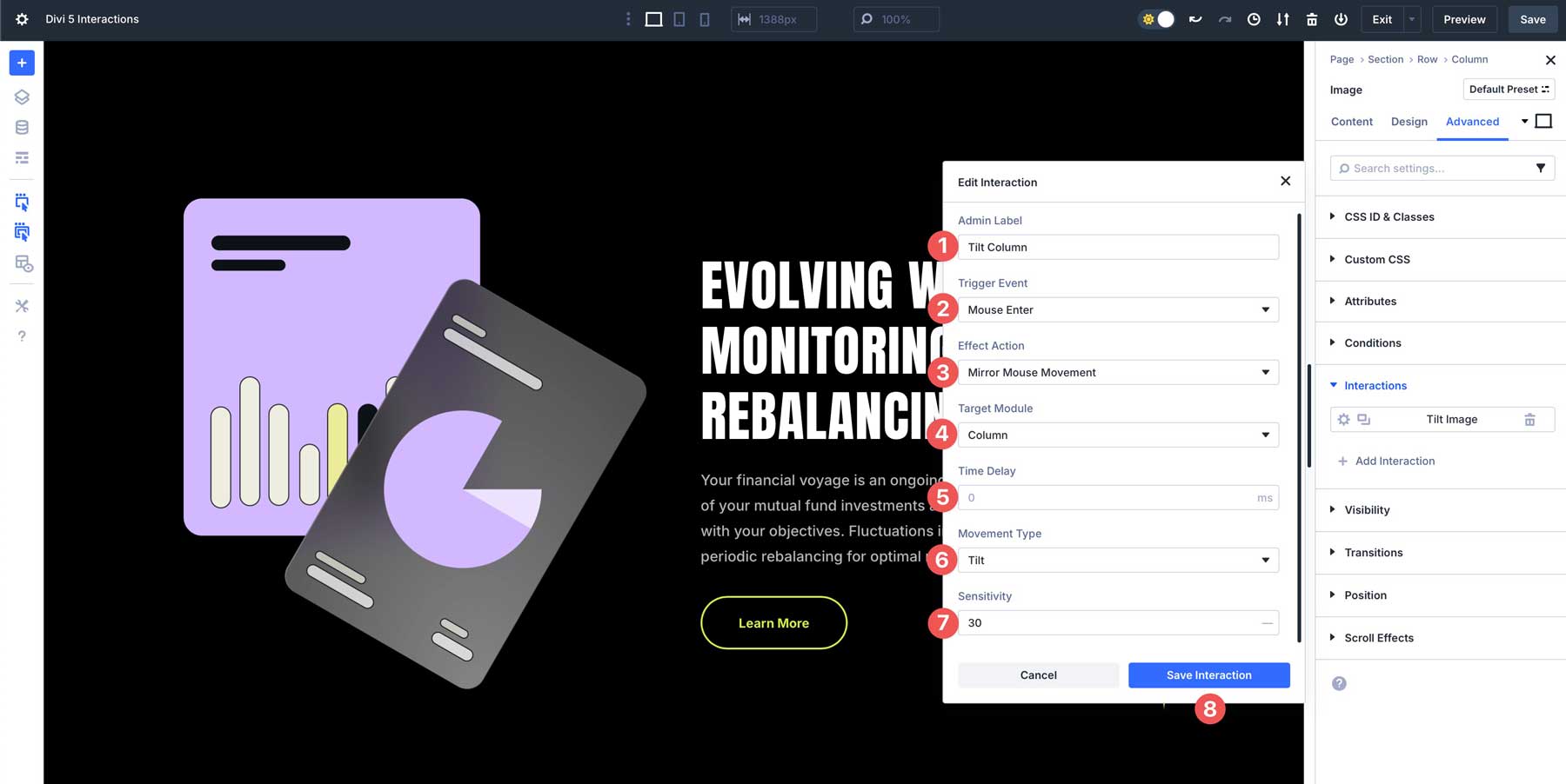 Divi 5の相互作用