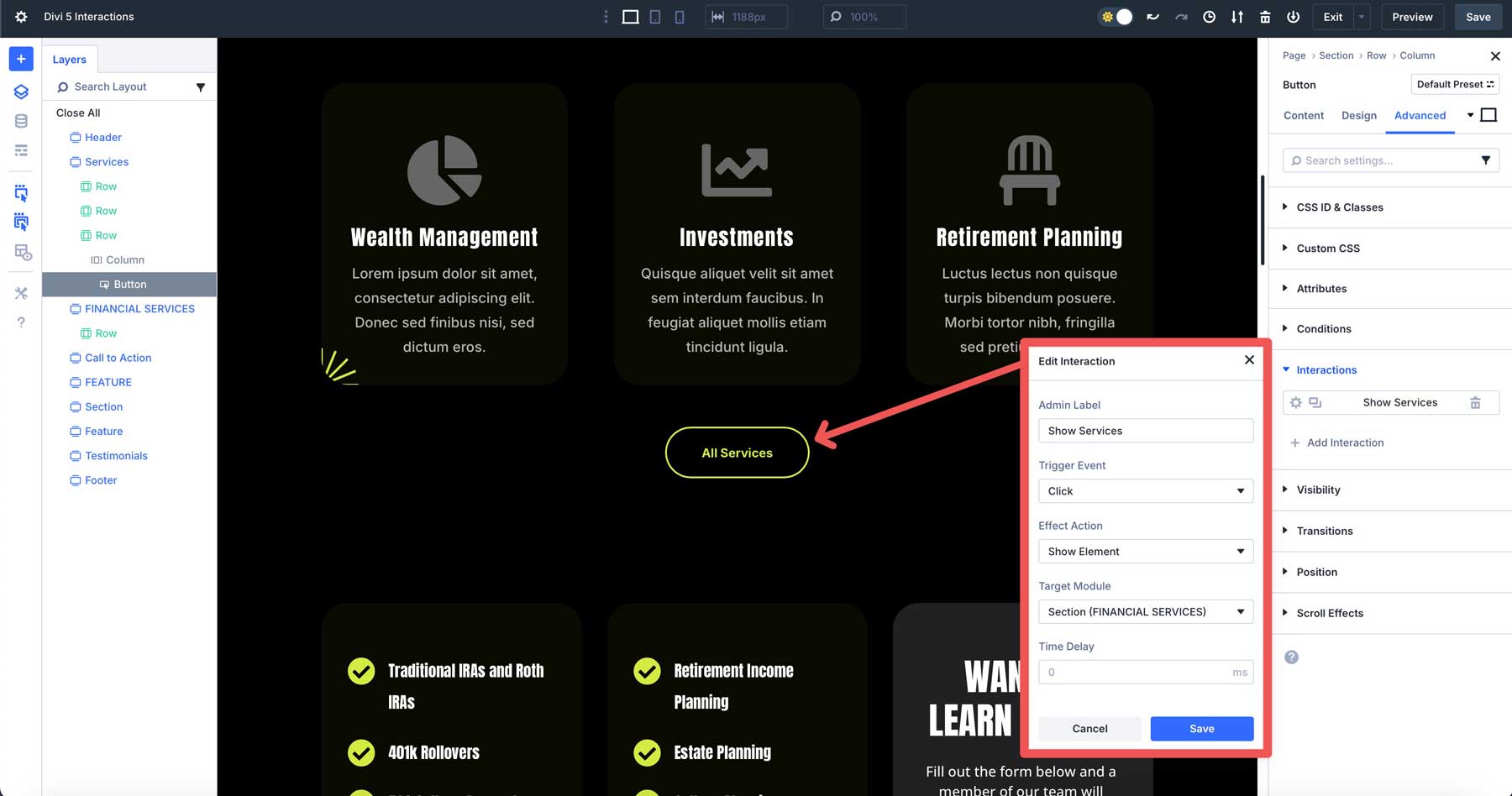 Divi 5の相互作用