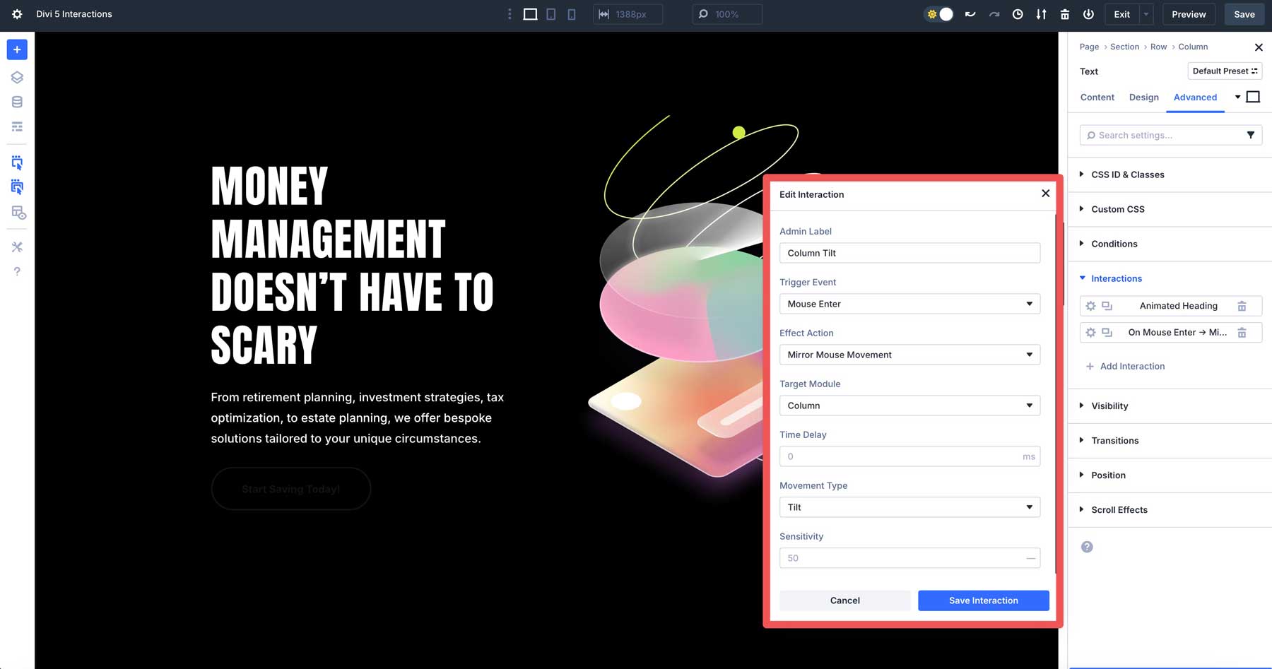 Divi 5の相互作用