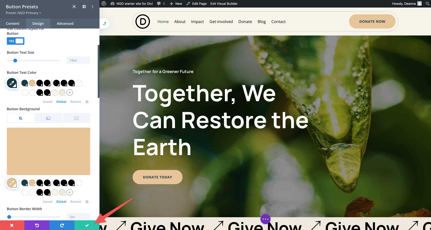NGO Starter Site für Divi
