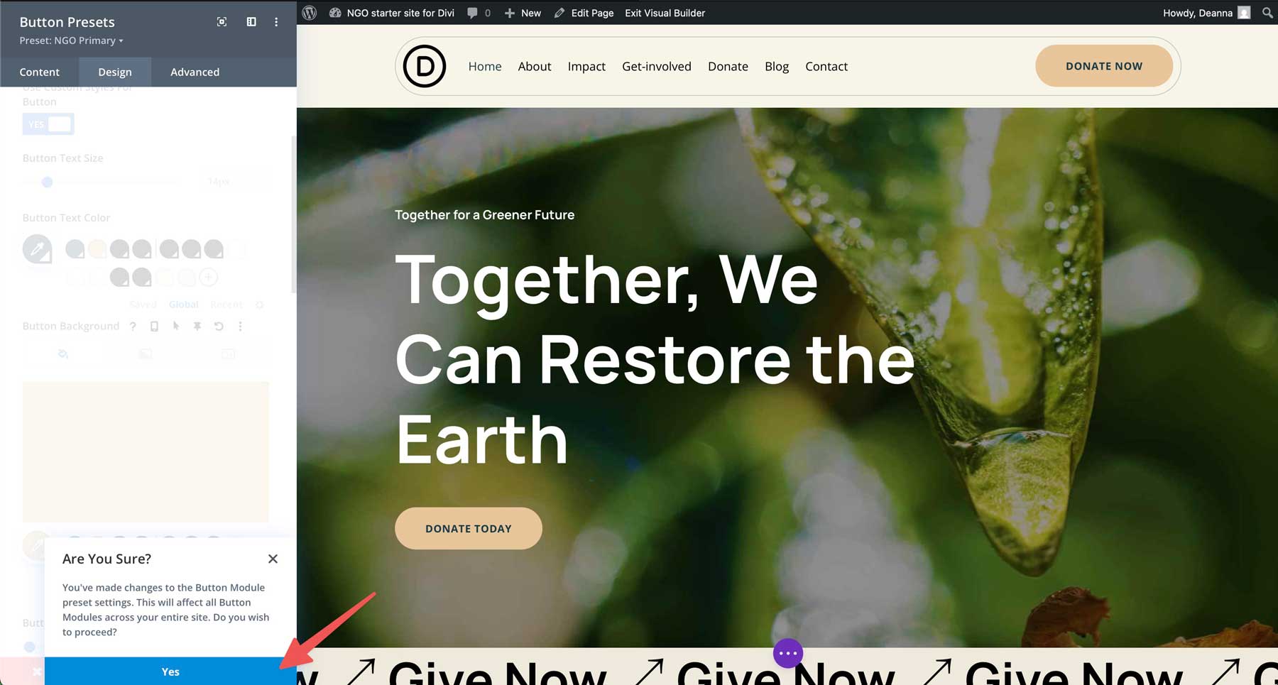 NGO Starter Site für Divi