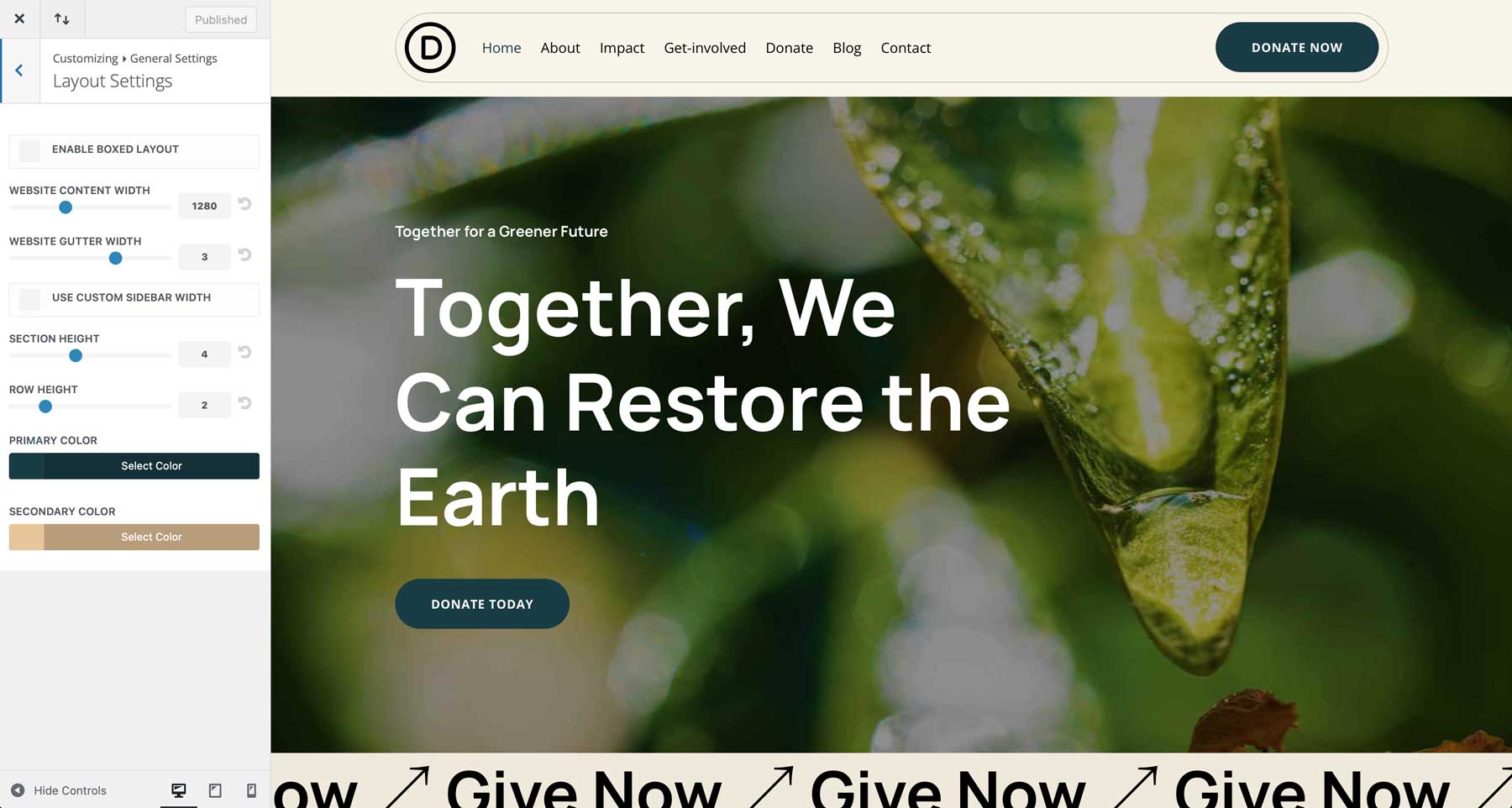 NGO Starter Site für Divi