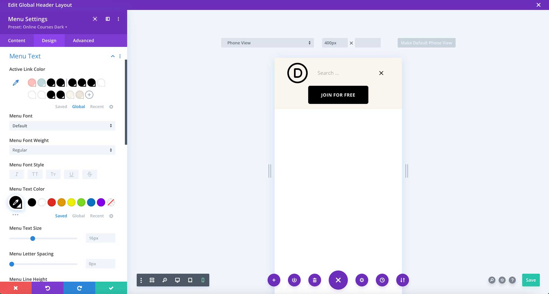 Sitio de inicio de cursos en línea para divi