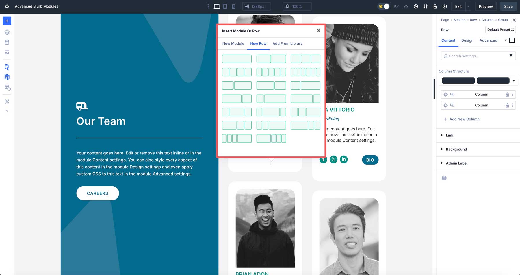 Divi 5 แถวซ้อนกัน