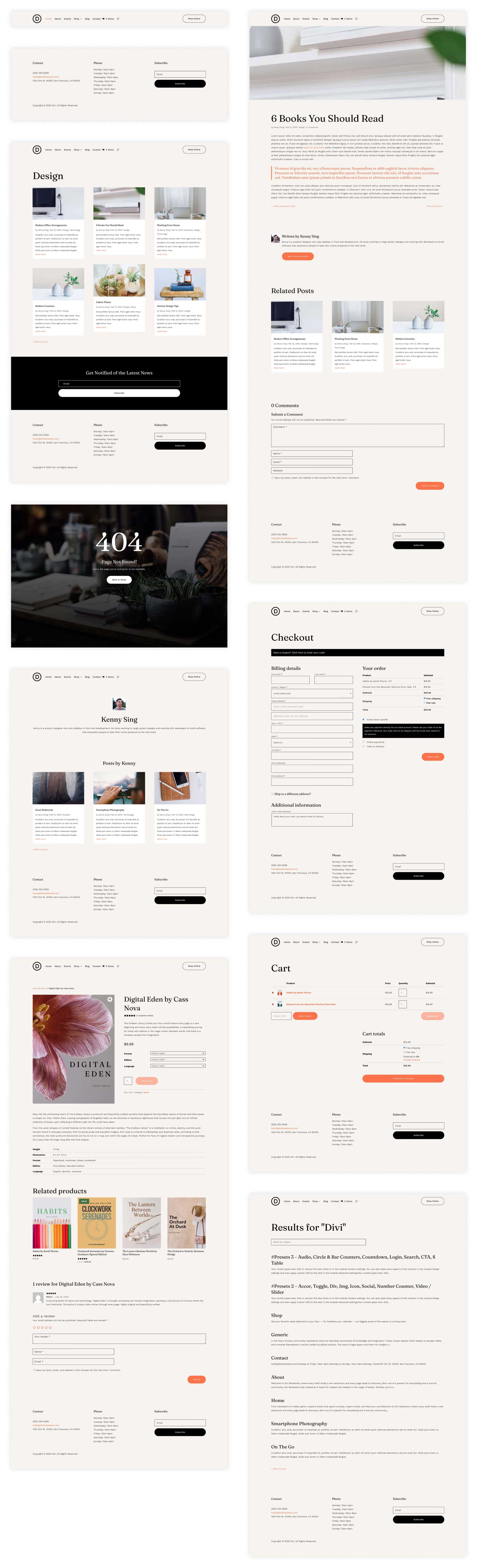 Site de démarrage de la librairie pour divi