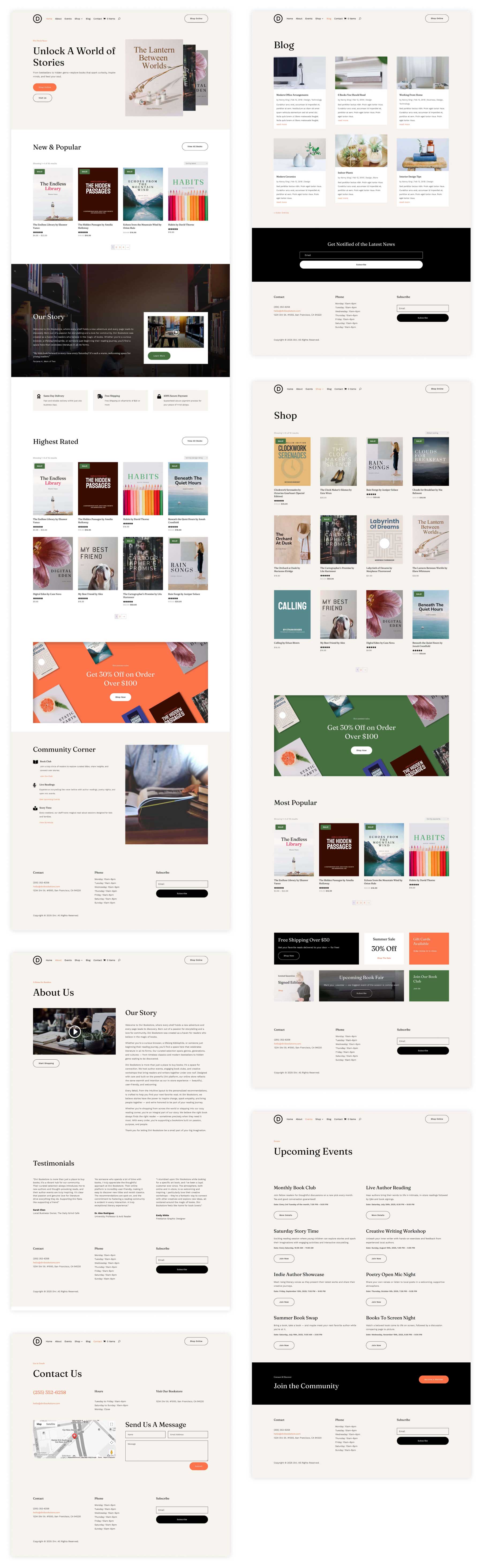 Site de démarrage de la librairie pour divi