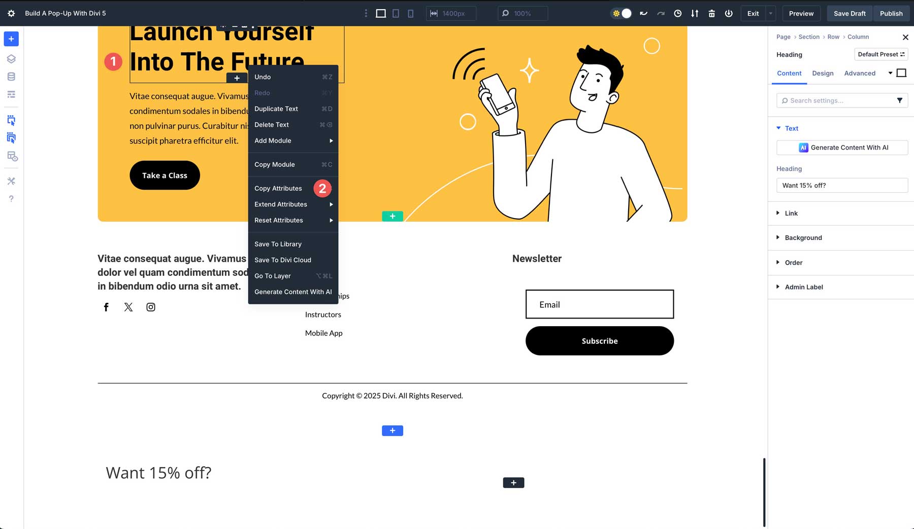 Divi 5でポップアップを作成します