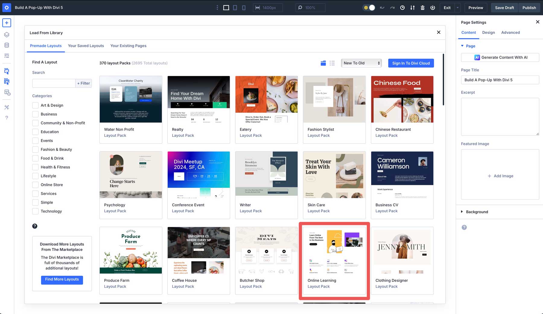 Divi 5でポップアップを作成します