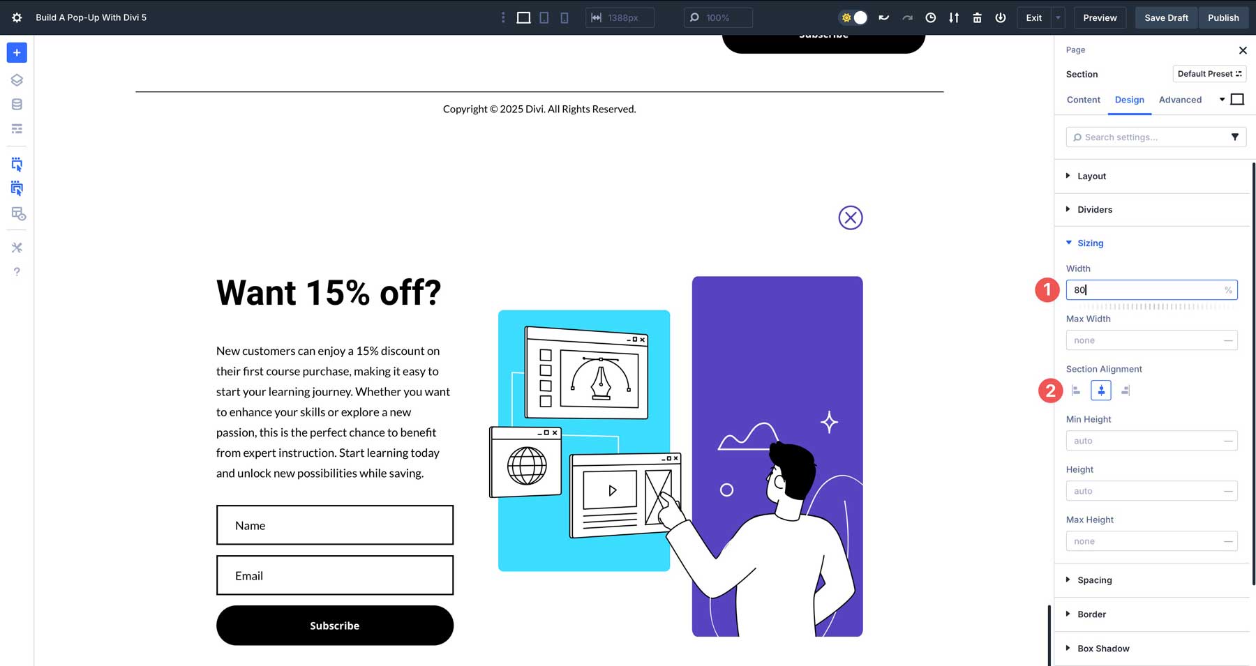 Divi 5でポップアップを作成します