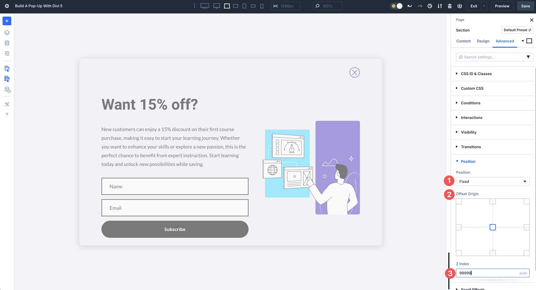 Divi 5でポップアップを作成します