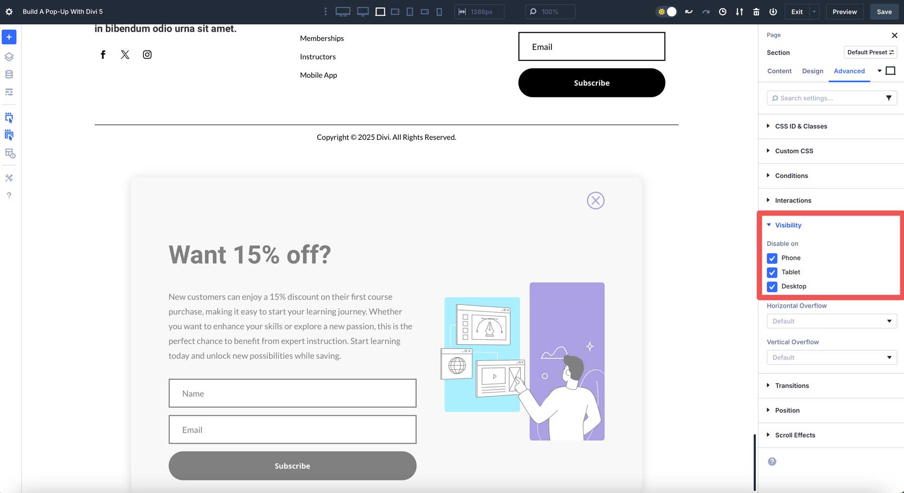 Divi 5でポップアップを作成します