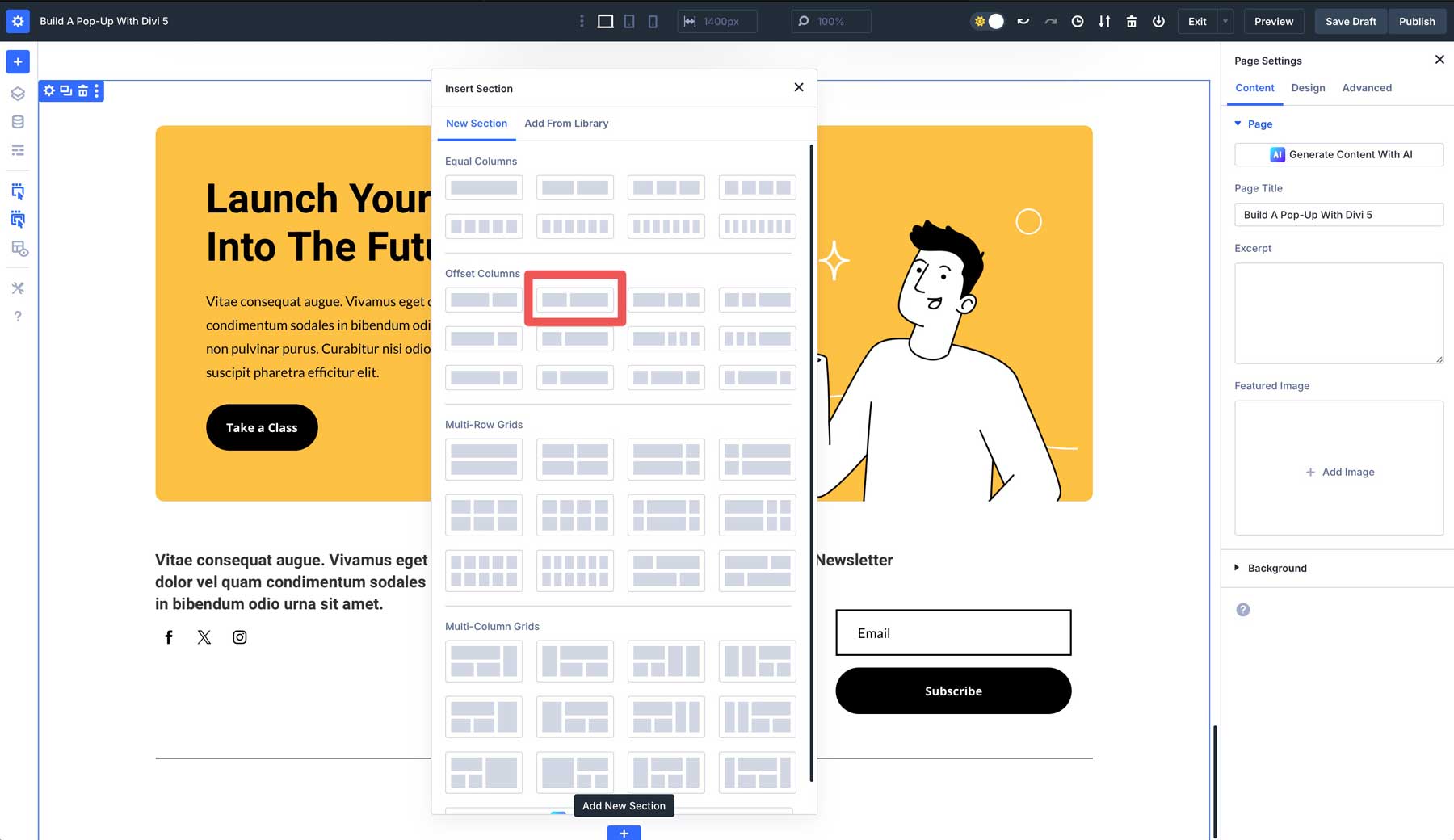 Divi 5でポップアップを作成します