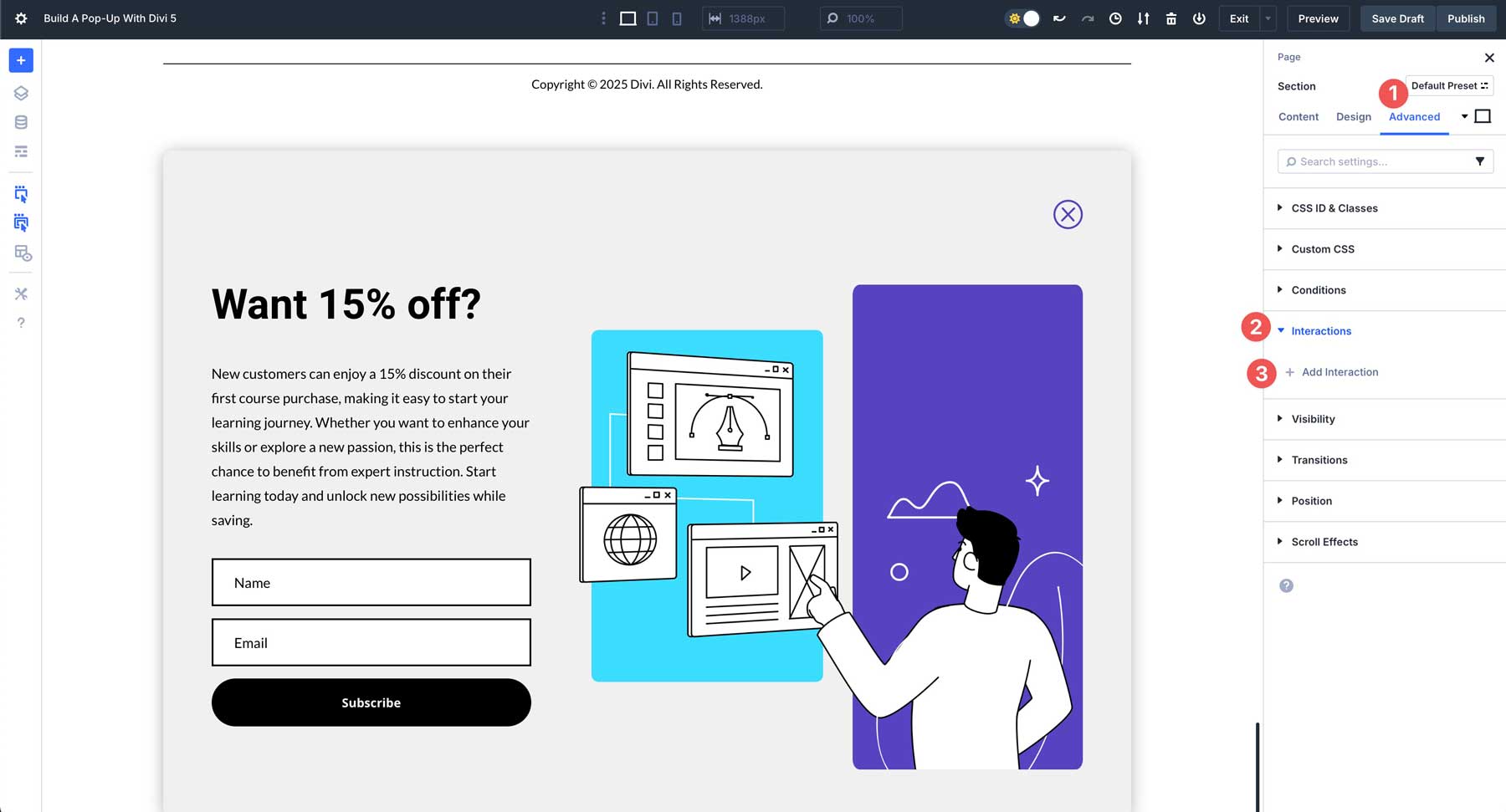 Divi 5でポップアップを作成します