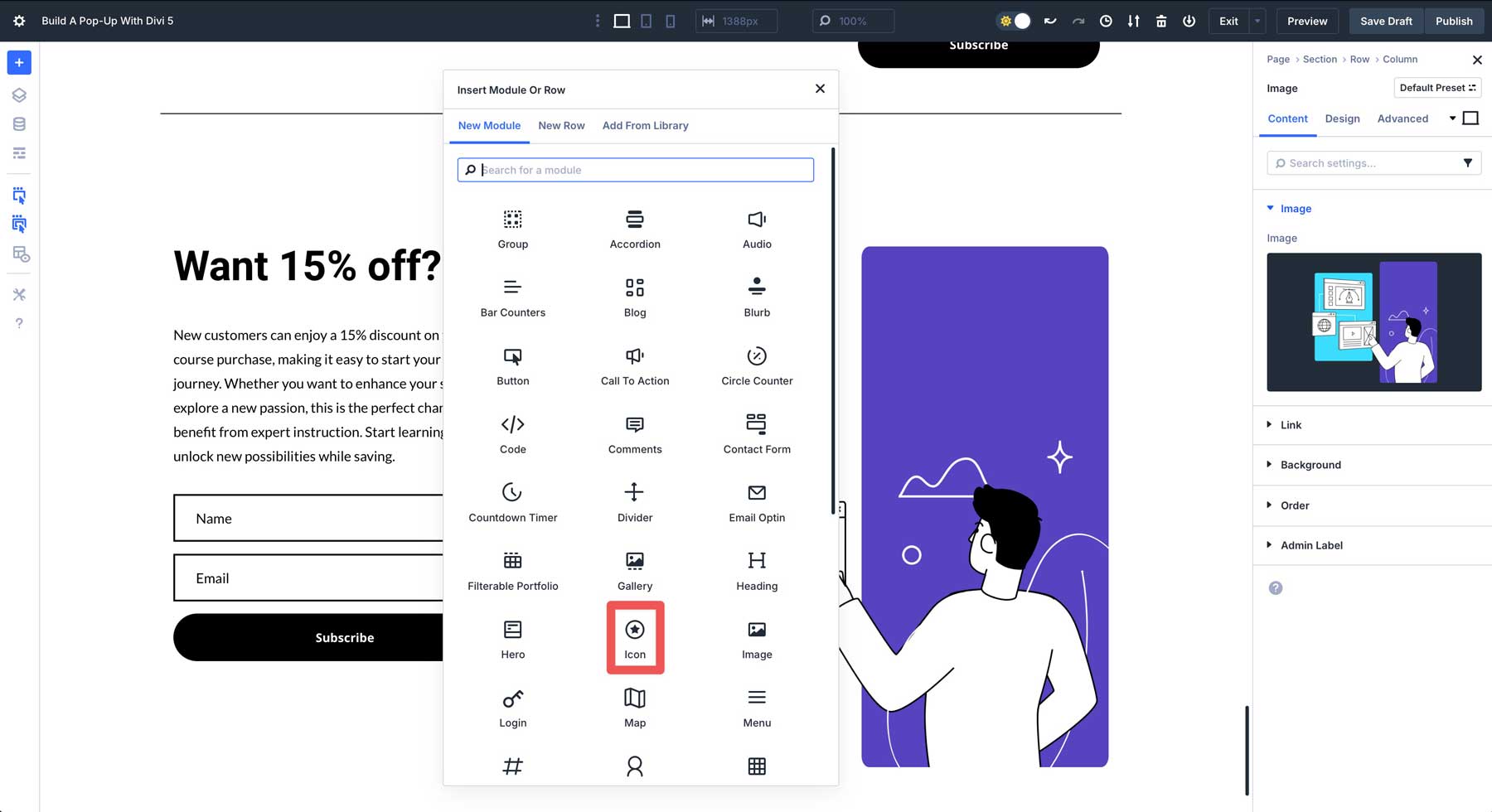 Divi 5でポップアップを作成します