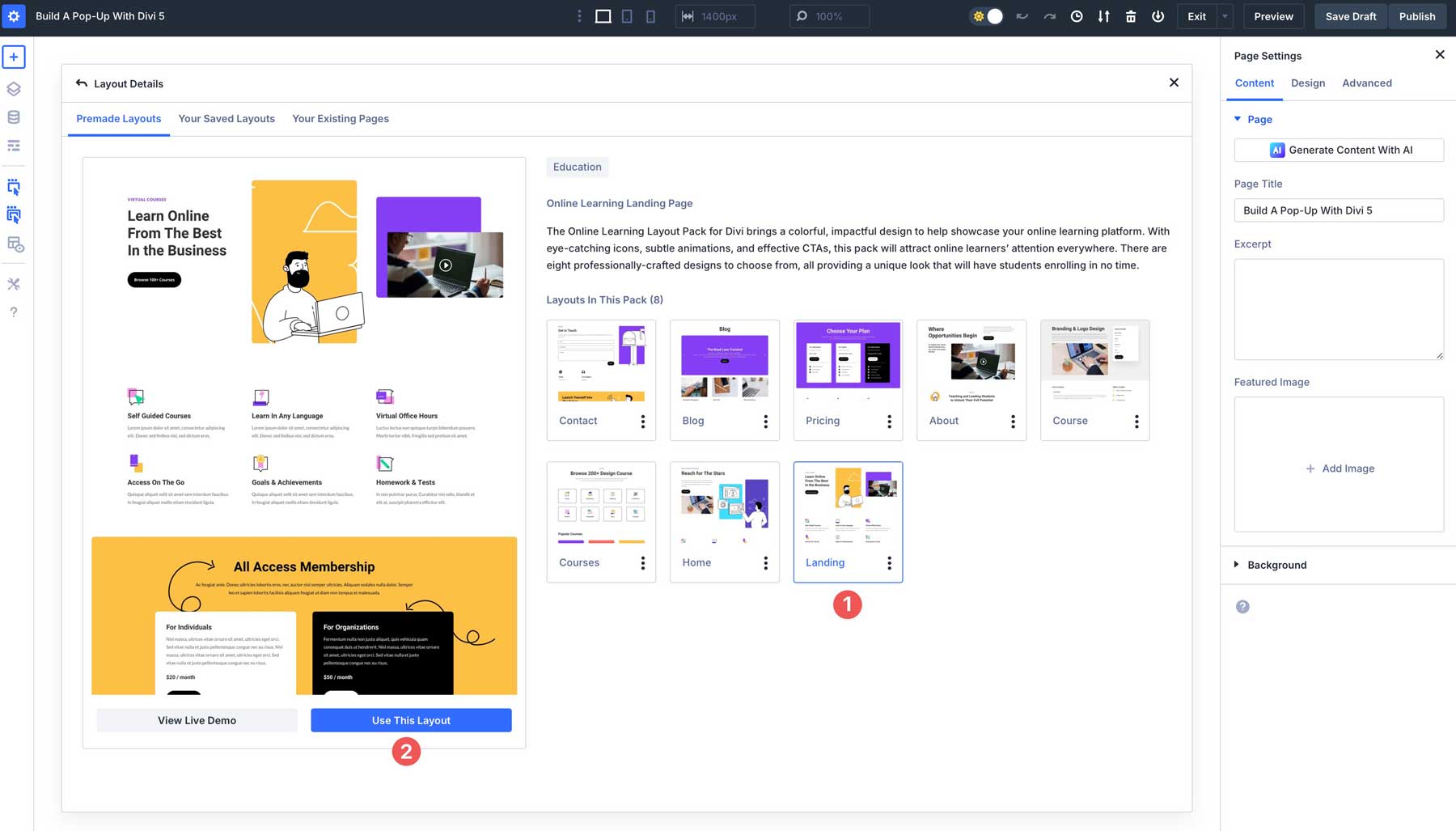 Divi 5でポップアップを作成します