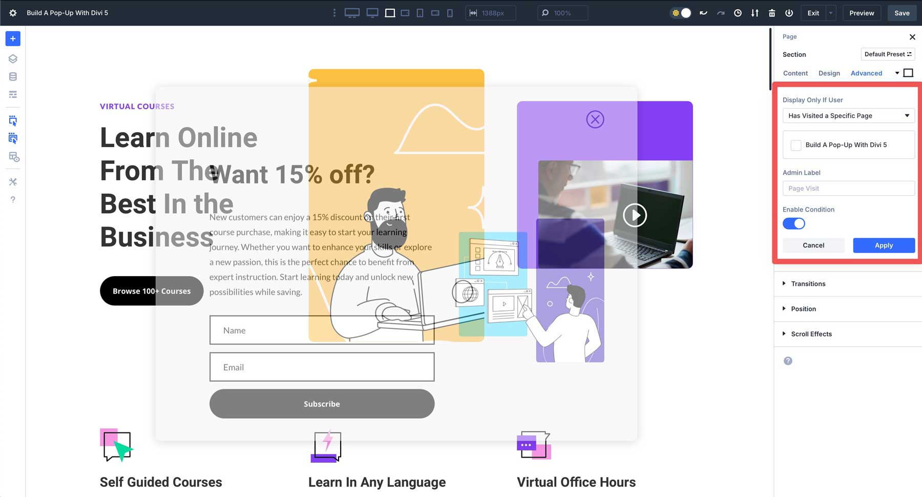 Divi 5でポップアップを作成します