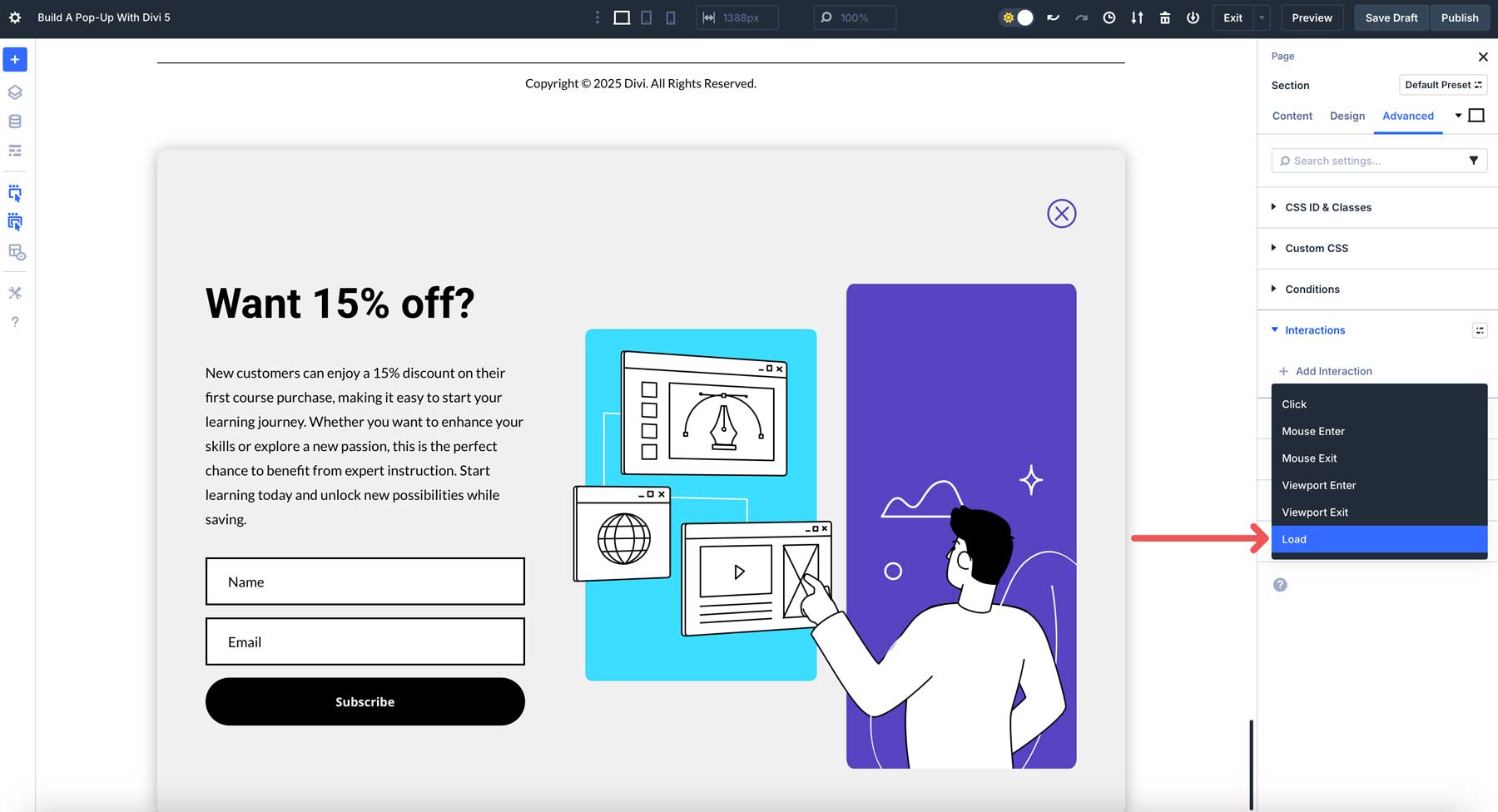 Divi 5でポップアップを作成します