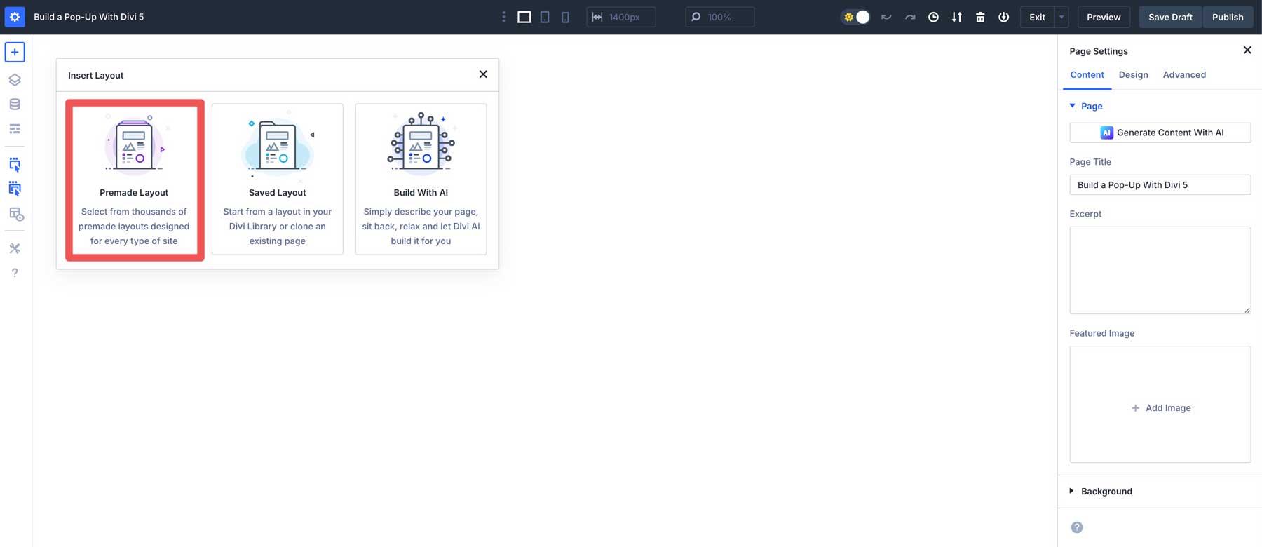 Divi 5でポップアップを作成します